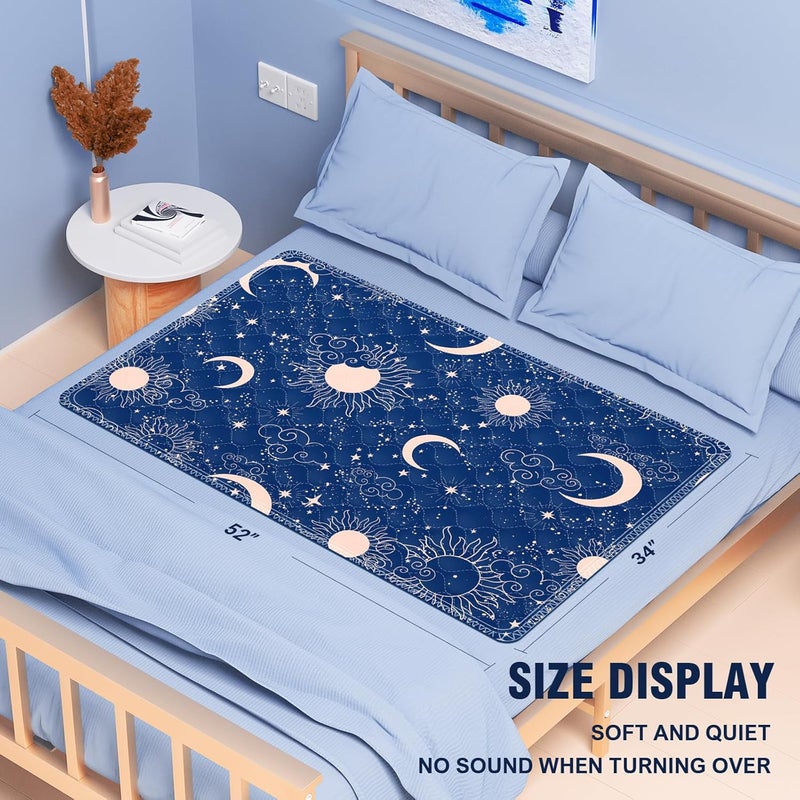 MILDPLUS Printed Washable Bed Pads 34"X52" Reusable Underpads Waterproof Mattress Protector Incontinence Large Bed Pads Pee Pads for Adults, Kids or Pets (Navy Blue) - Image 2